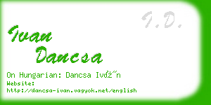 ivan dancsa business card